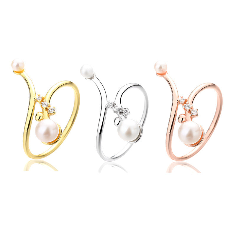 Blumenring mit Süßwasserperlen RN1022