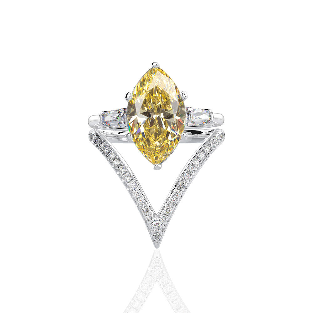 Marquise Diamant Stapelring R0304