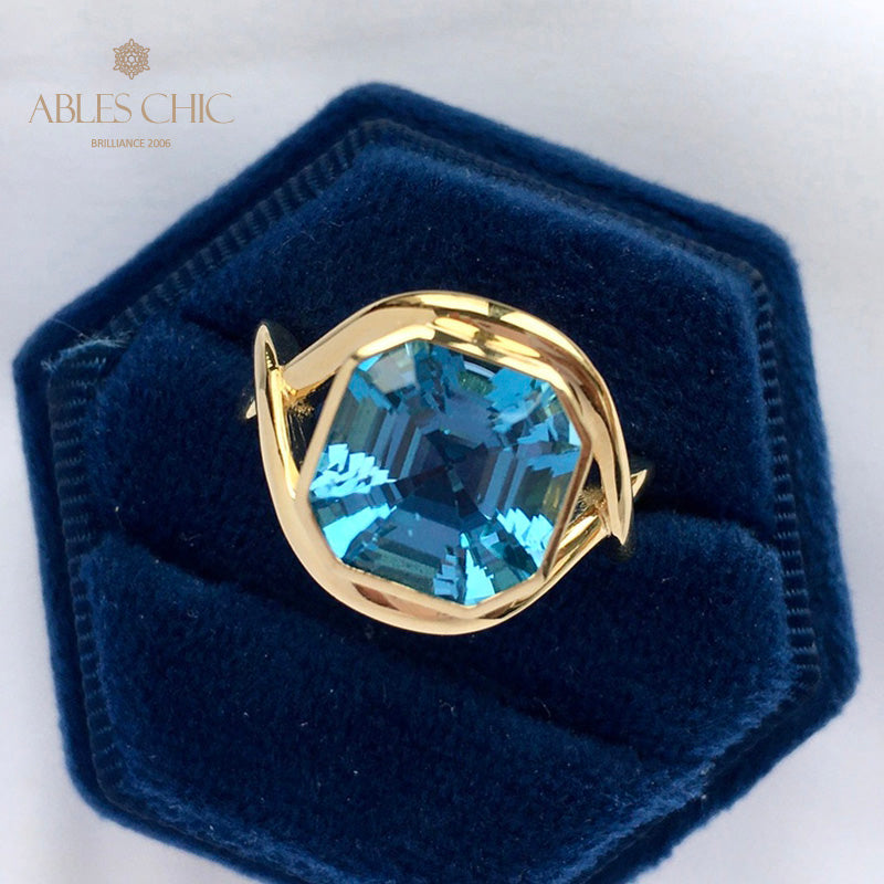 Blauer Topas-Unendlichkeitsring 5911