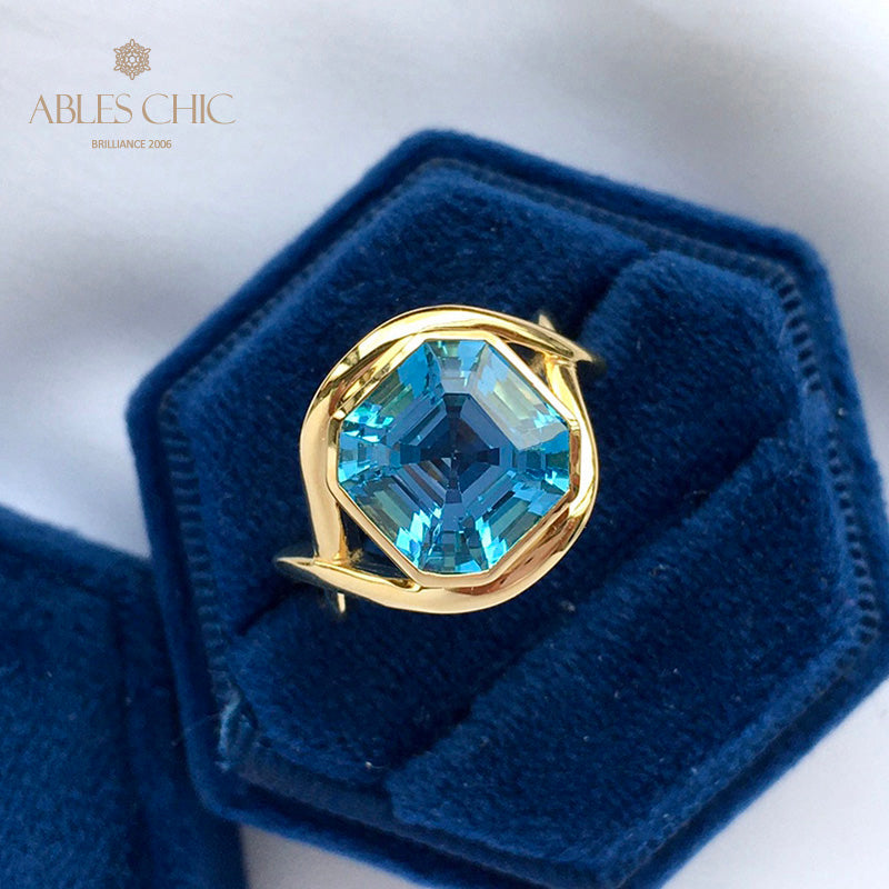 Blauer Topas-Unendlichkeitsring 5911
