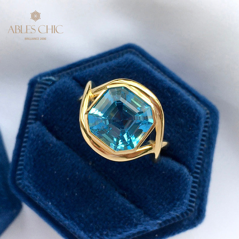 Blauer Topas-Unendlichkeitsring 5911