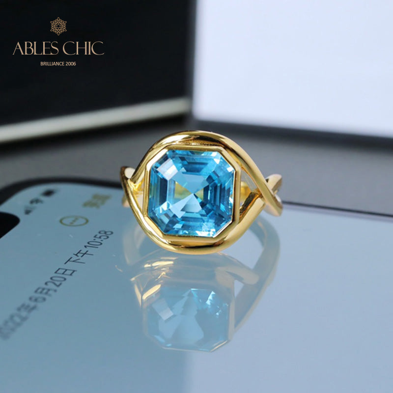 Blauer Topas-Unendlichkeitsring 5911