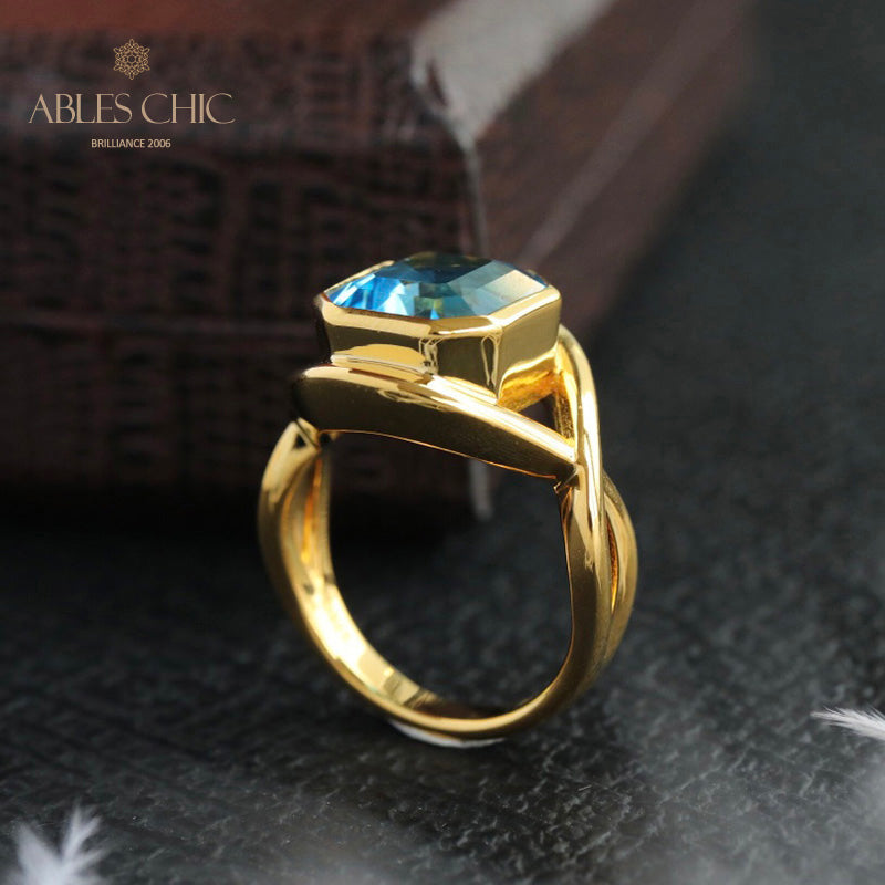 Blauer Topas-Unendlichkeitsring 5911