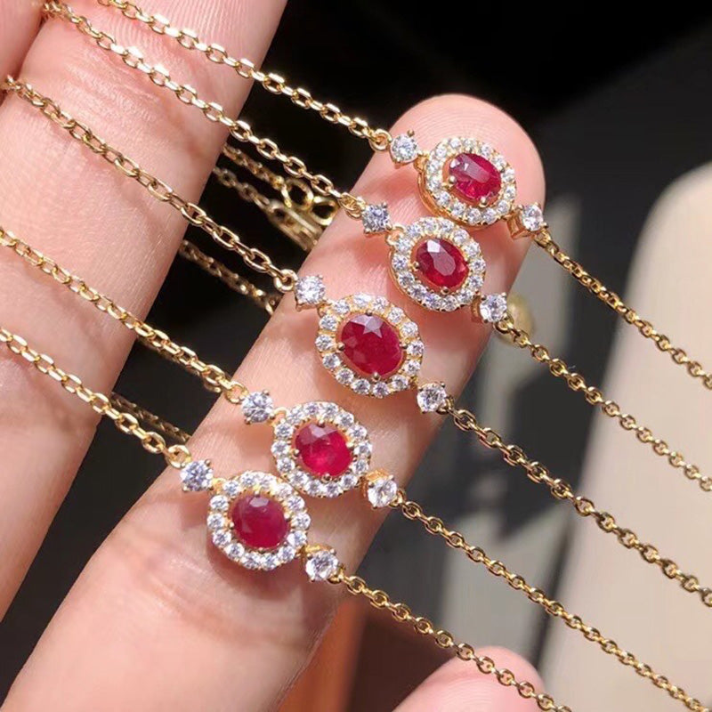 Halo-Edelstein-Kettenarmband 5923