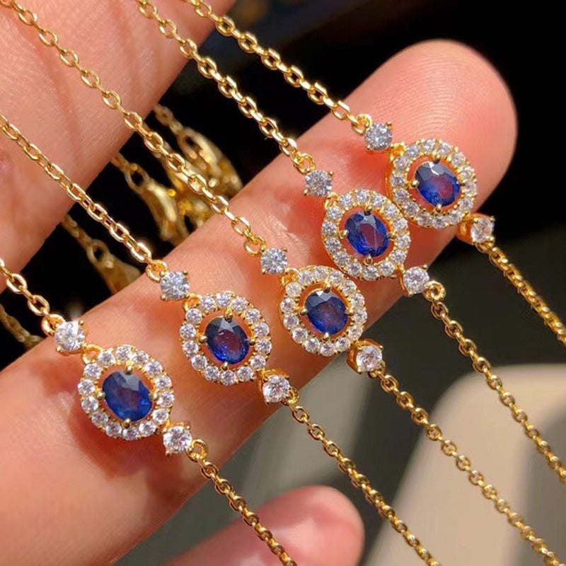 Halo-Edelstein-Kettenarmband 5923