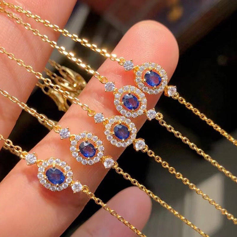 Halo-Edelstein-Kettenarmband 5923