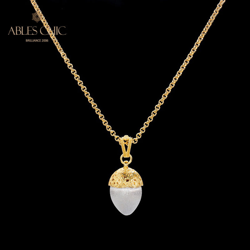 Matte Tannenzapfen-Halskette in zwei Farben 5962