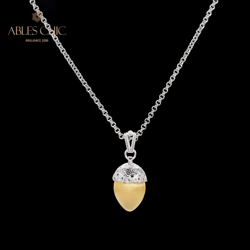 Matte Tannenzapfen-Halskette in zwei Farben 5962