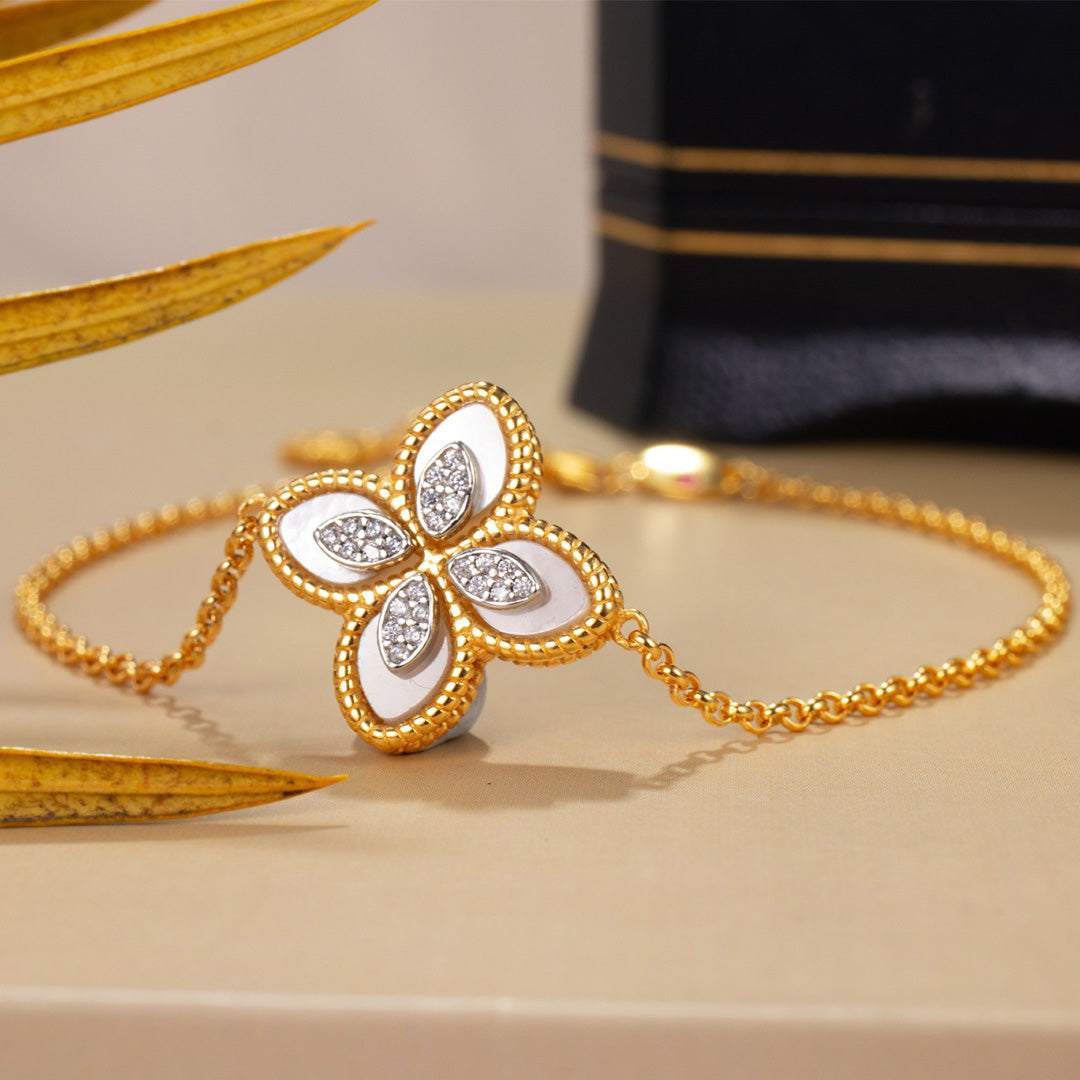 Muschelachat-Klee-Armband 6168