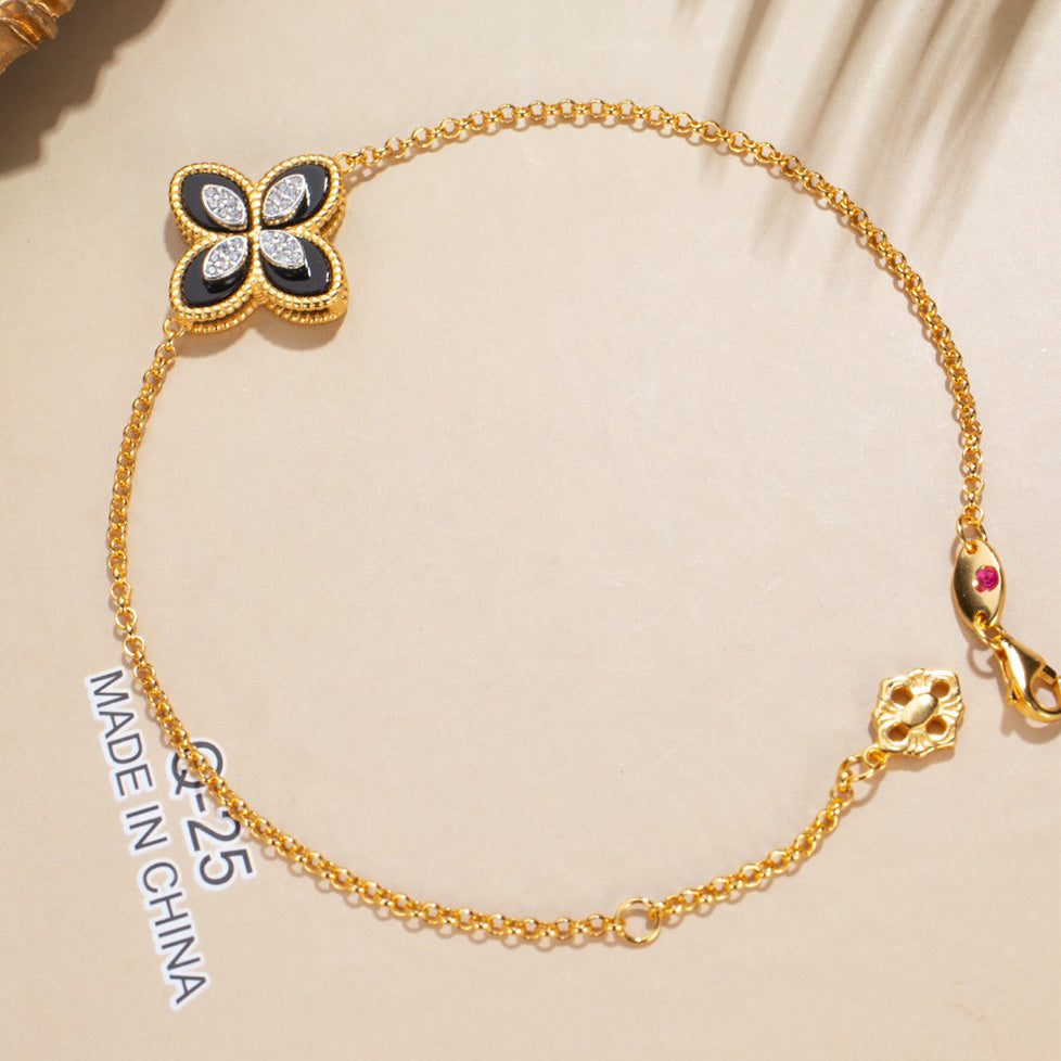 Muschelachat-Klee-Armband 6168