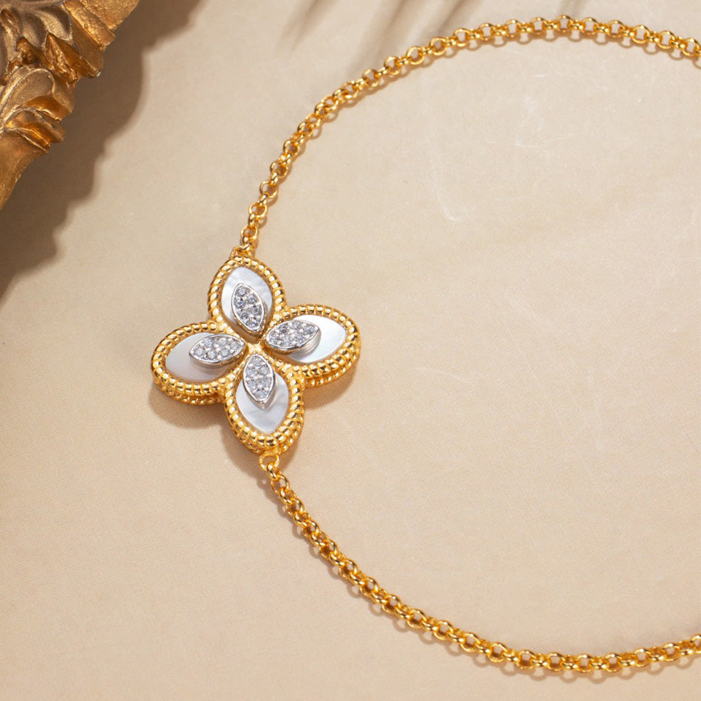 Muschelachat-Klee-Armband 6168