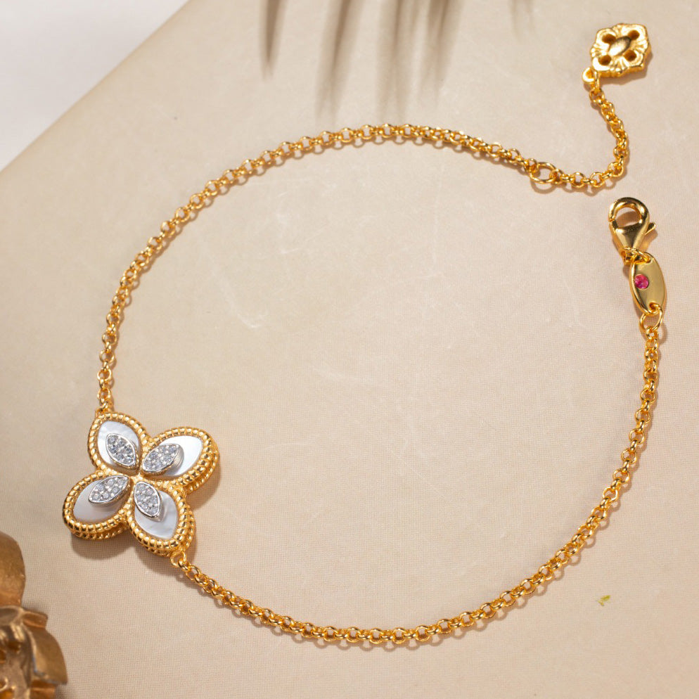 Muschelachat-Klee-Armband 6168