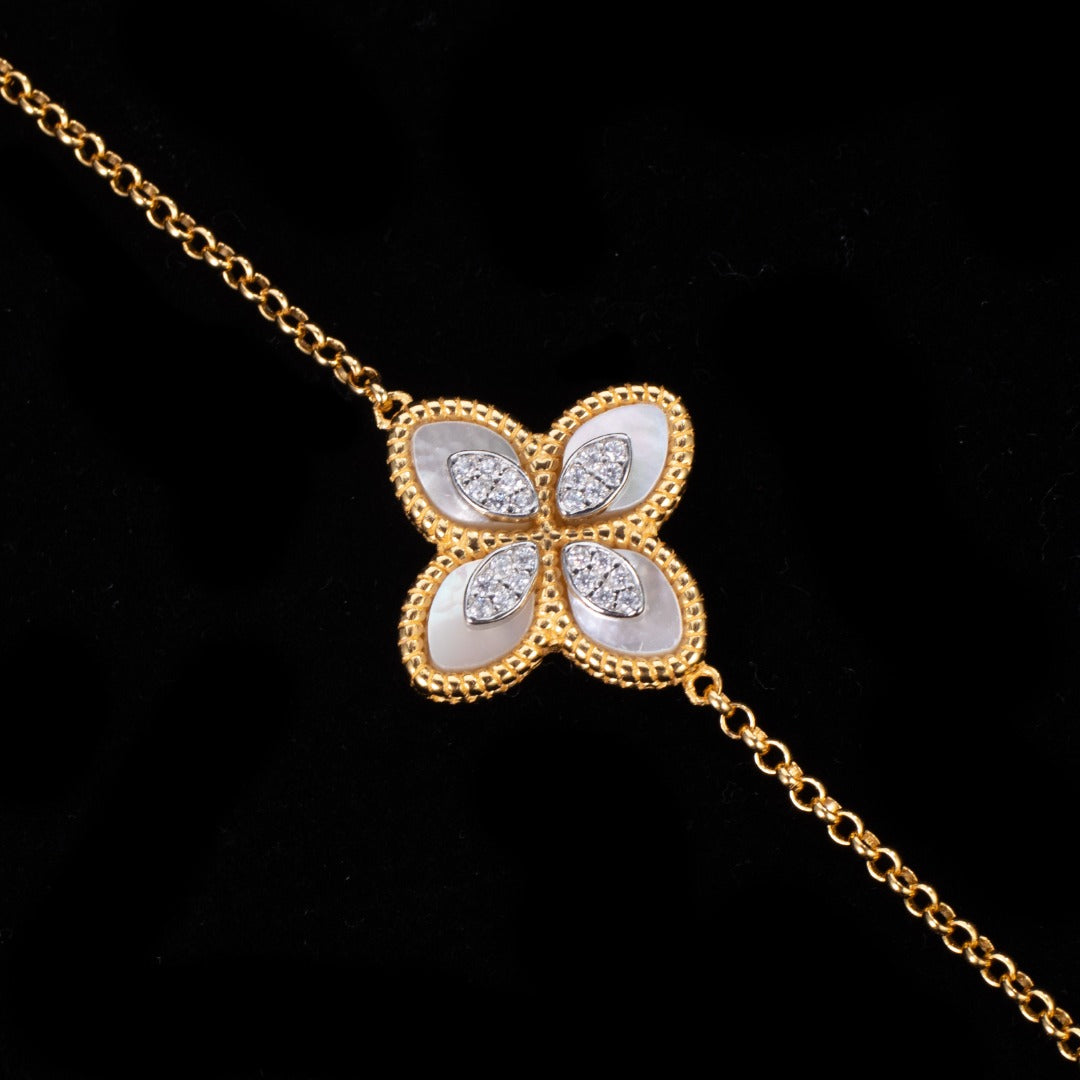 Muschelachat-Klee-Armband 6168
