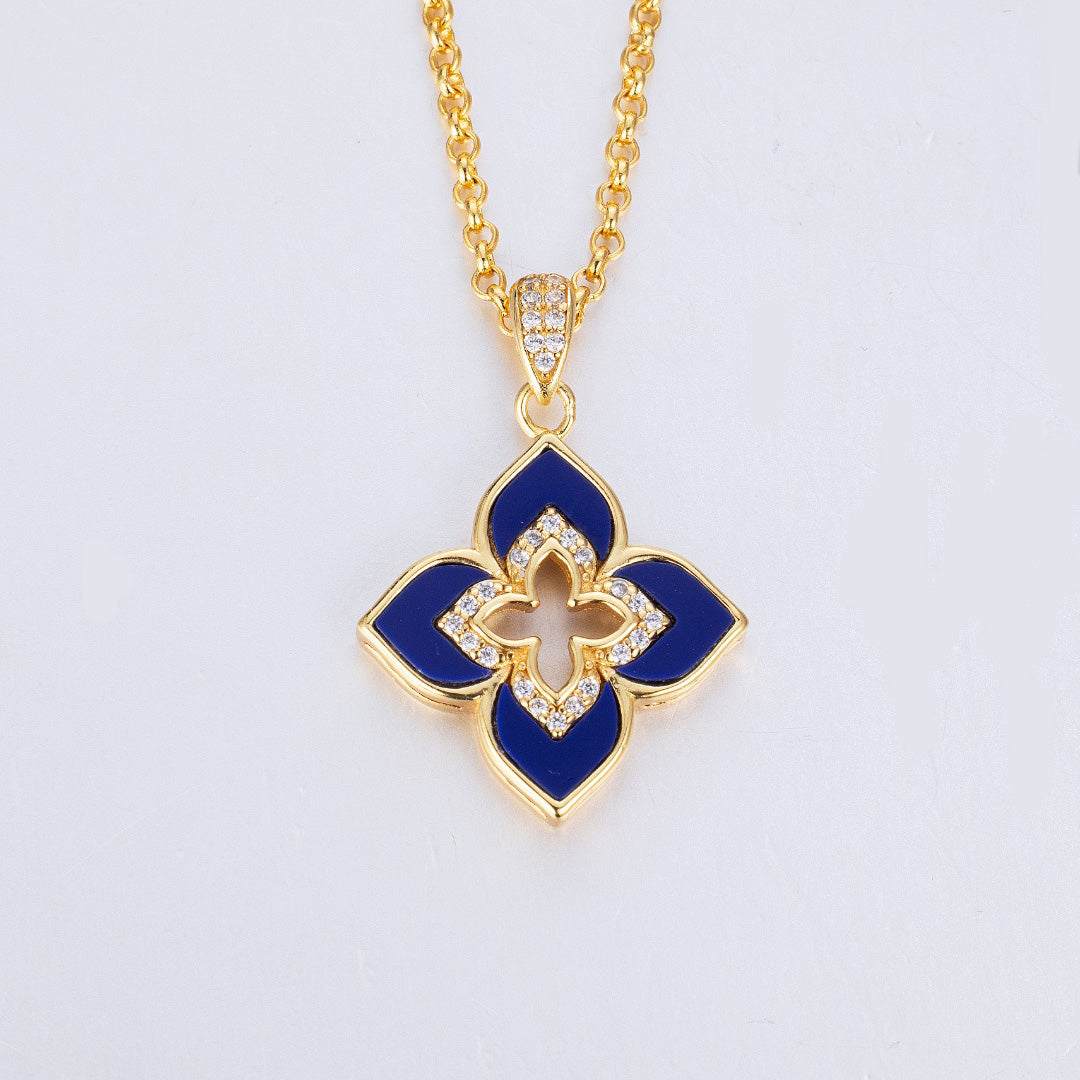 Blaue Kleeblatt-Sternenkette 6204