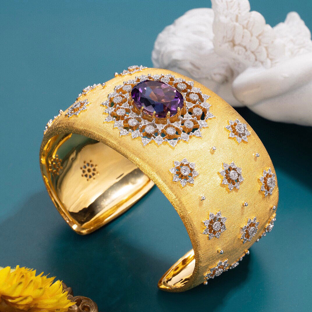 Natürliches Amethyst-Blumenarmband 6206