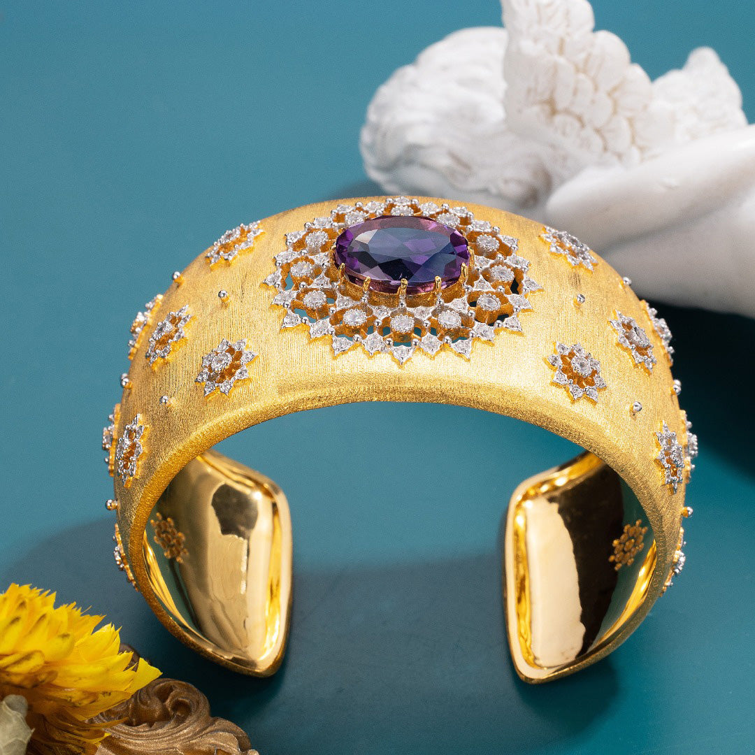 Natürliches Amethyst-Blumenarmband 6206