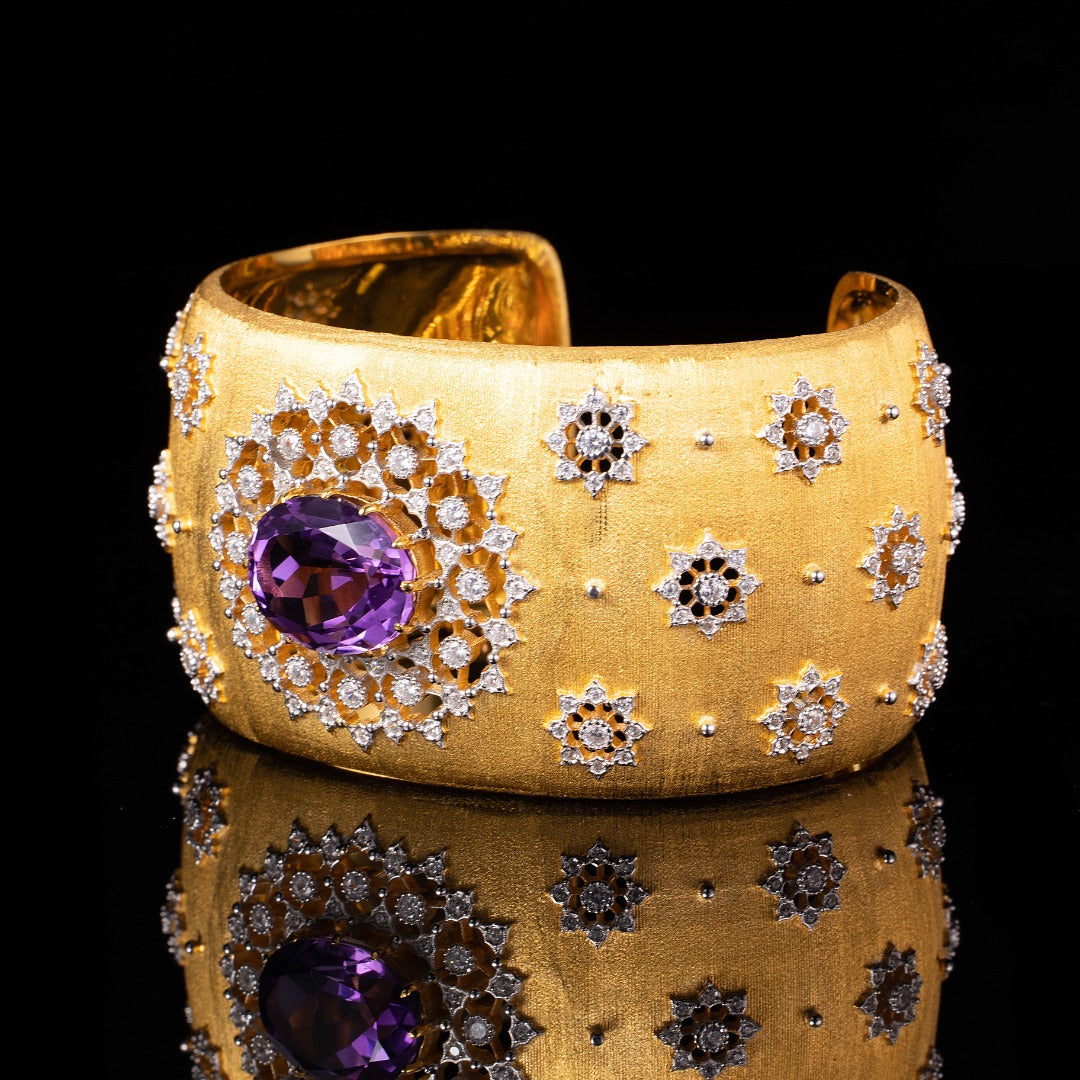 Natürliches Amethyst-Blumenarmband 6206
