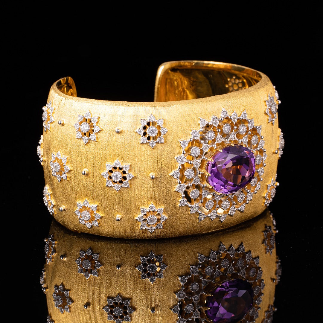 Natürliches Amethyst-Blumenarmband 6206