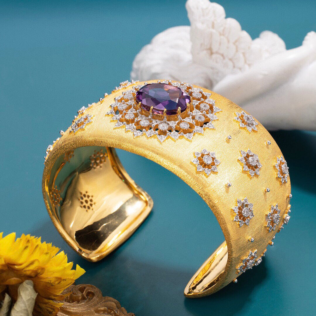 Natürliches Amethyst-Blumenarmband 6206