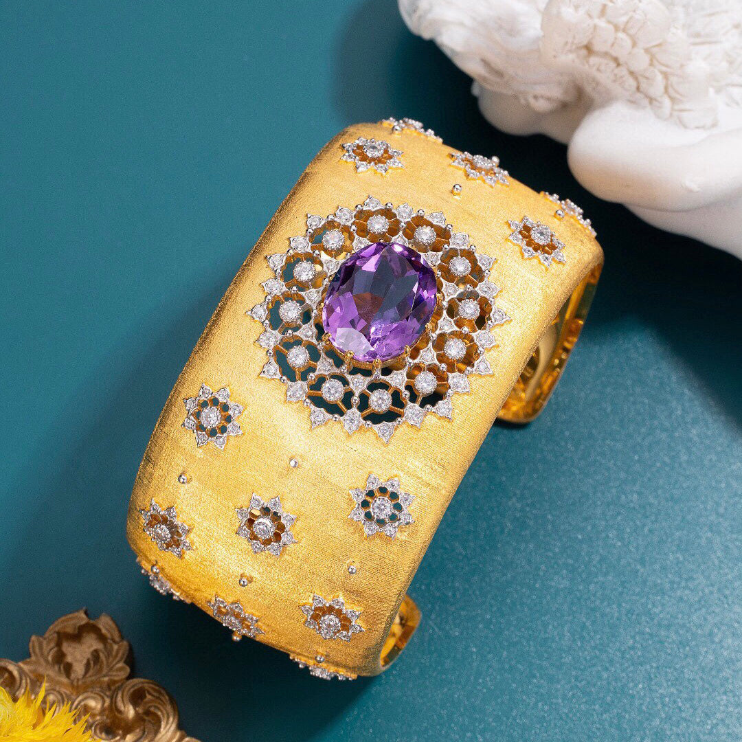 Natürliches Amethyst-Blumenarmband 6206