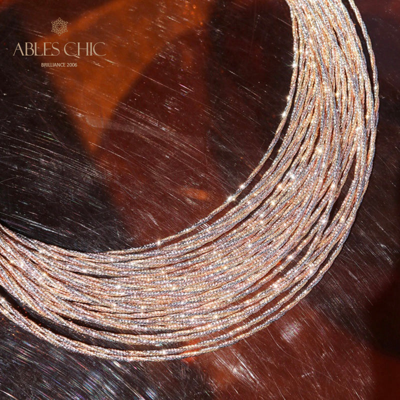Dreifarbige geflochtene Halskette 6212