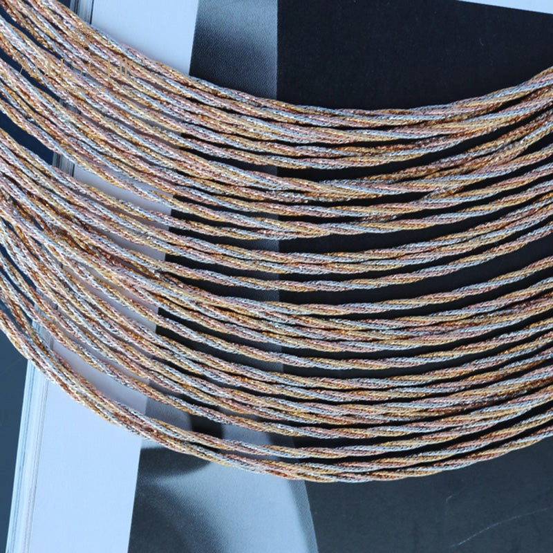 Dreifarbige geflochtene Halskette 6212