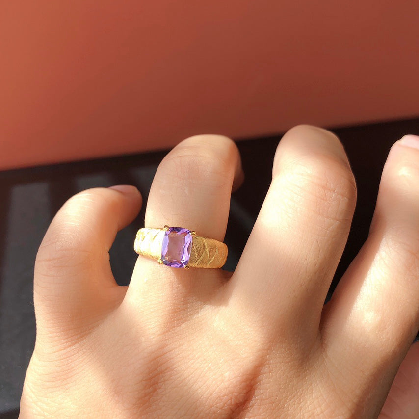 Natürlicher Kristall-Seidenring 6233