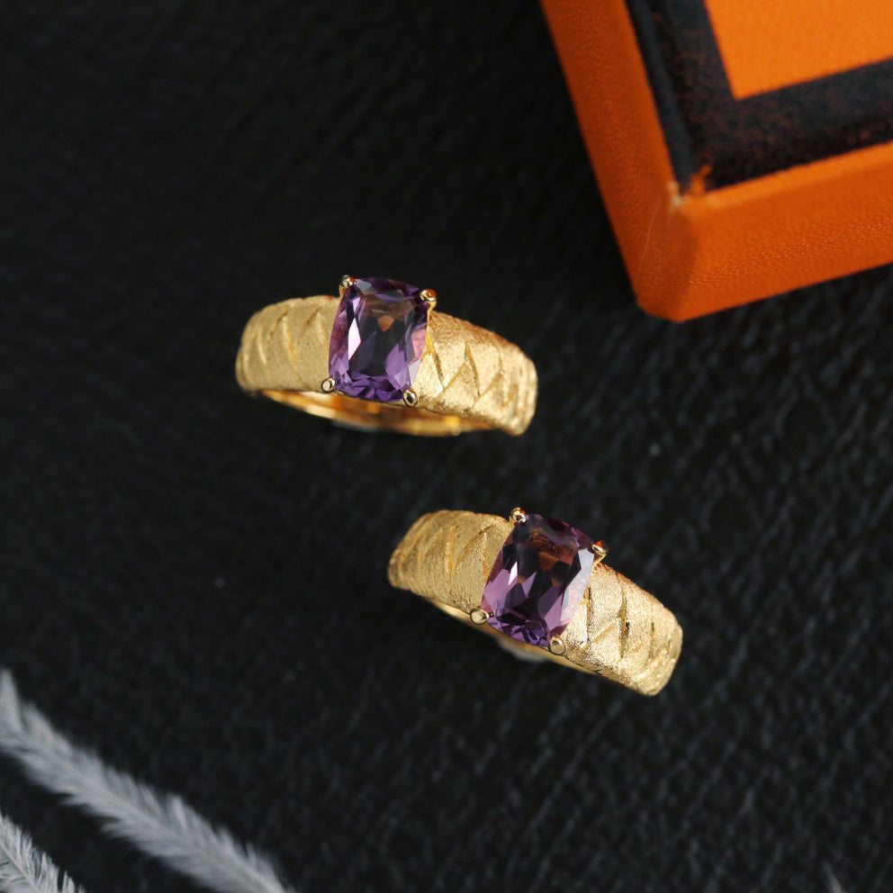 Natürlicher Kristall-Seidenring 6233