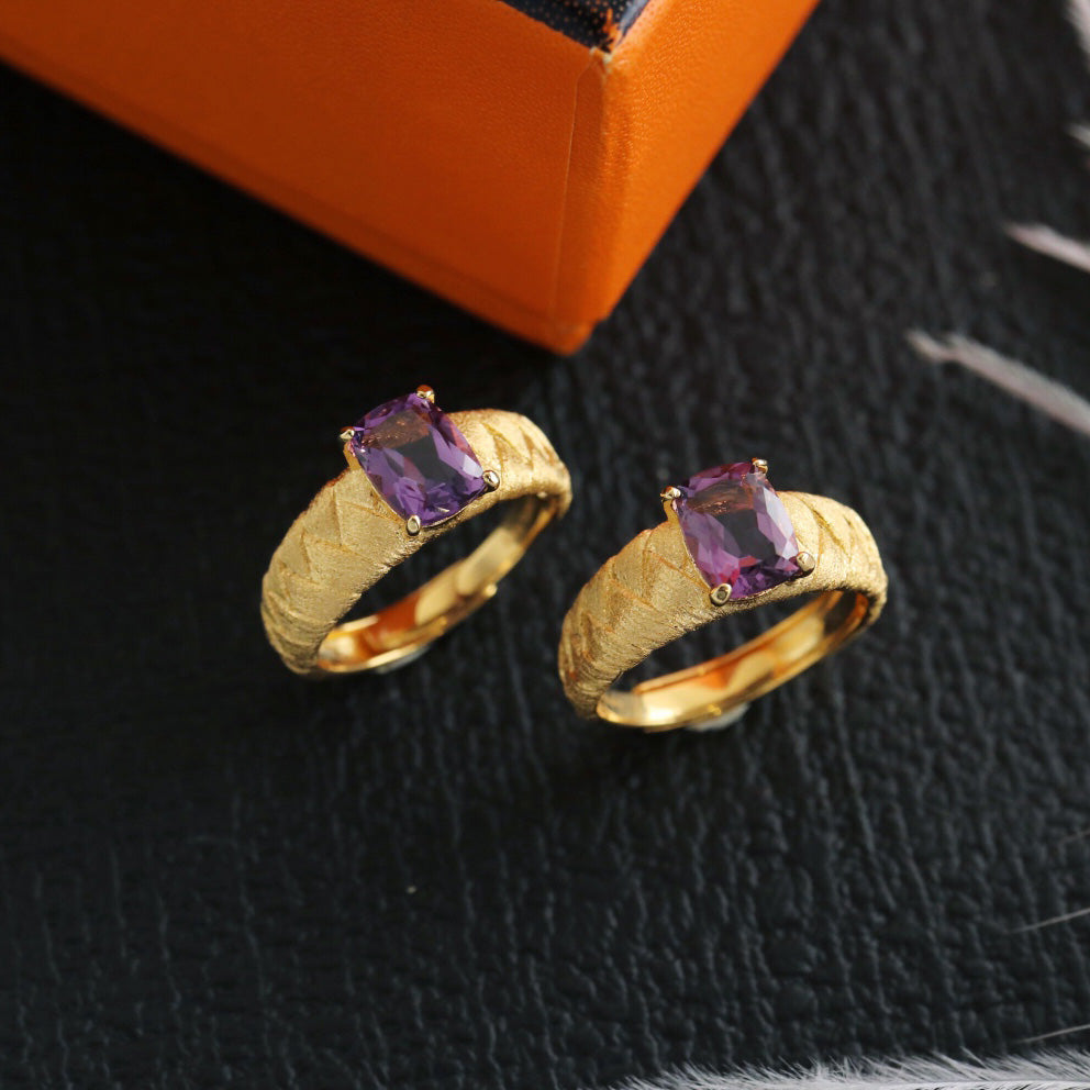 Natürlicher Kristall-Seidenring 6233