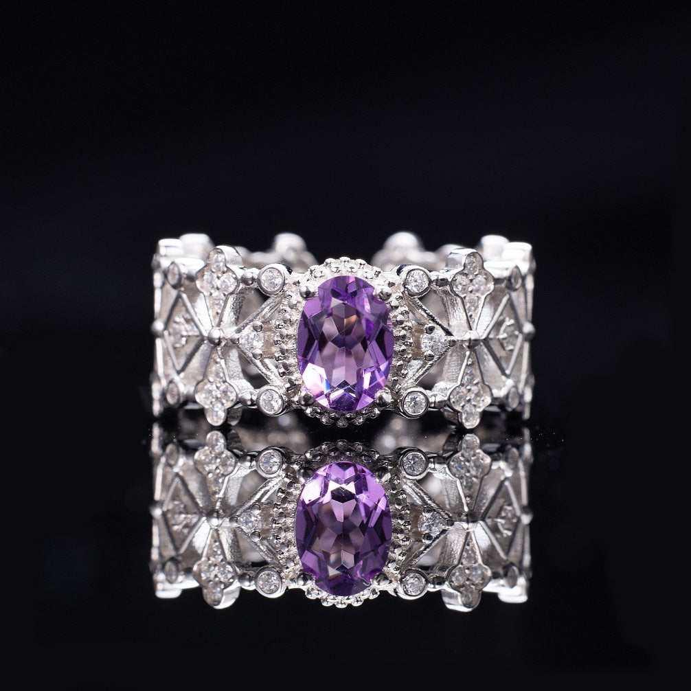 Filigranring mit floralem Laubsägewerk 6240