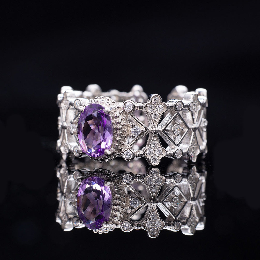 Filigranring mit floralem Laubsägewerk 6240