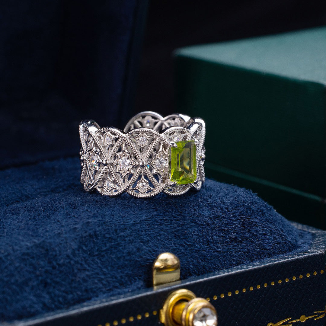 Filigraner Ring aus natürlichem Topasseil 6219
