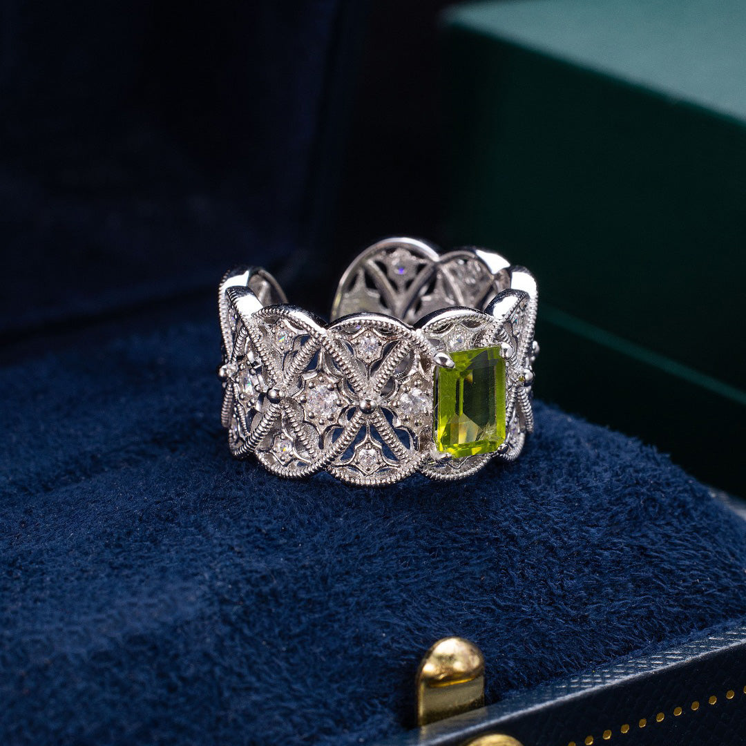 Filigraner Ring aus natürlichem Topasseil 6219