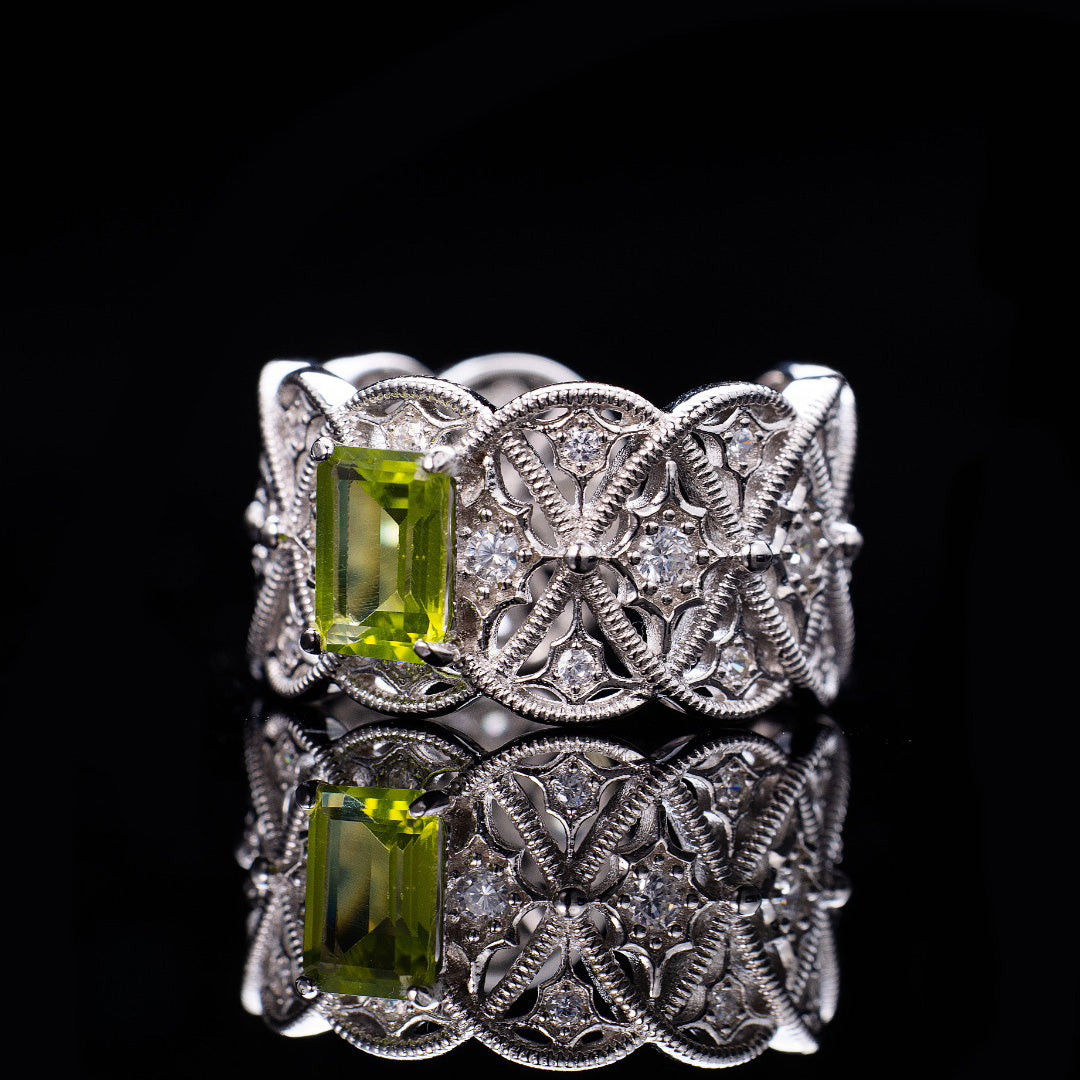 Filigraner Ring aus natürlichem Topasseil 6219