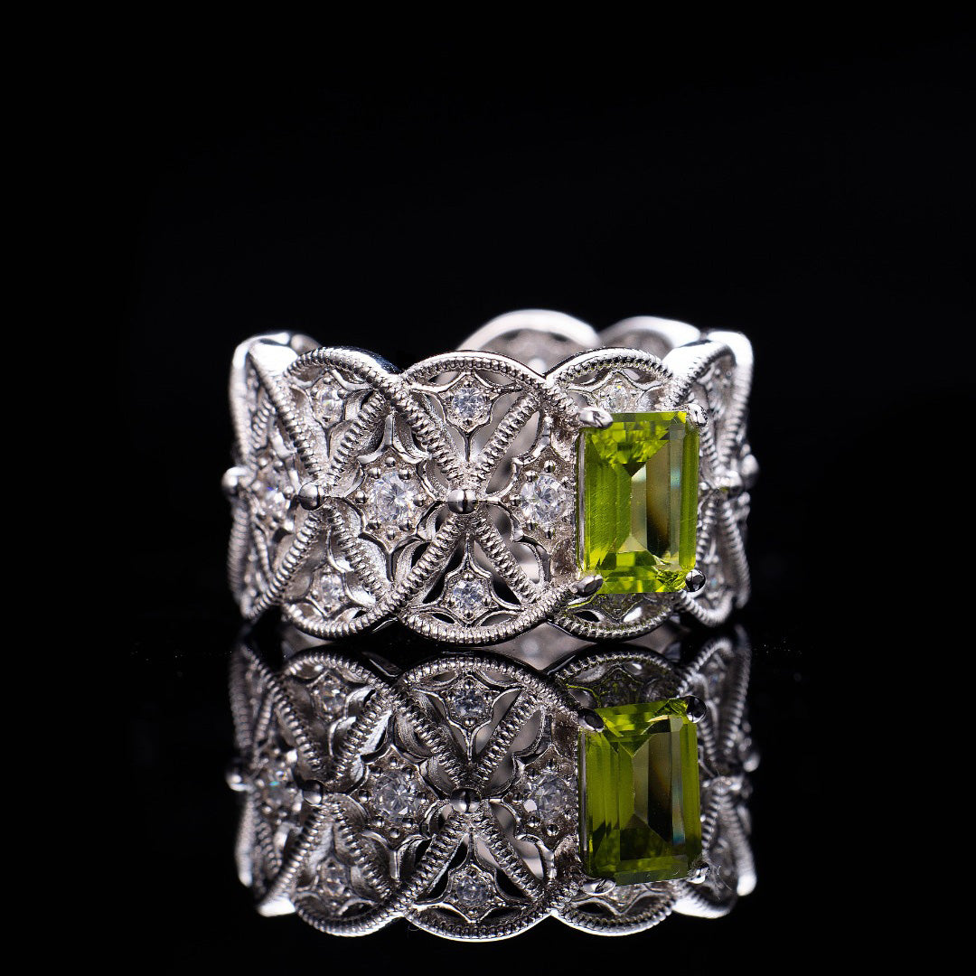 Filigraner Ring aus natürlichem Topasseil 6219