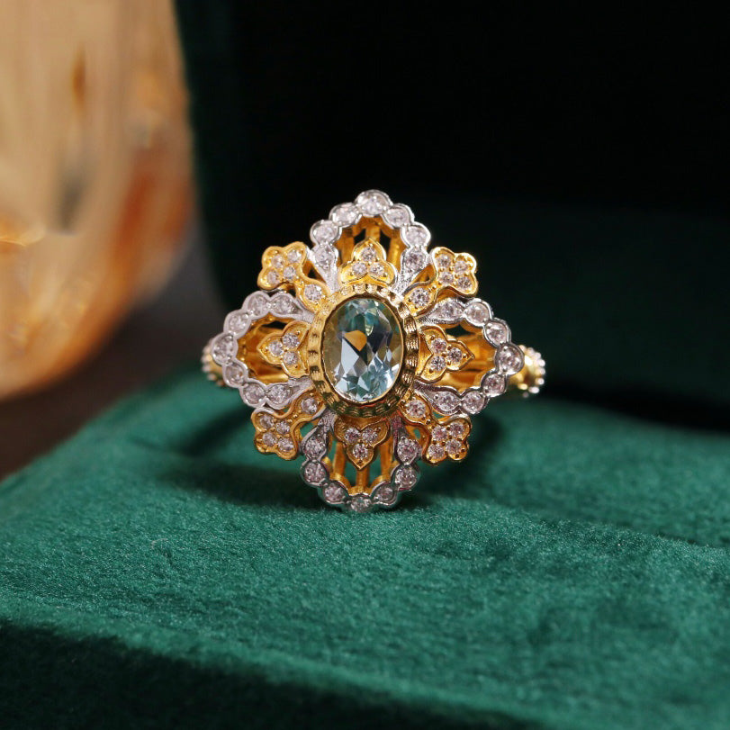 Filigraner Kleeblatt-Blumenring 6303