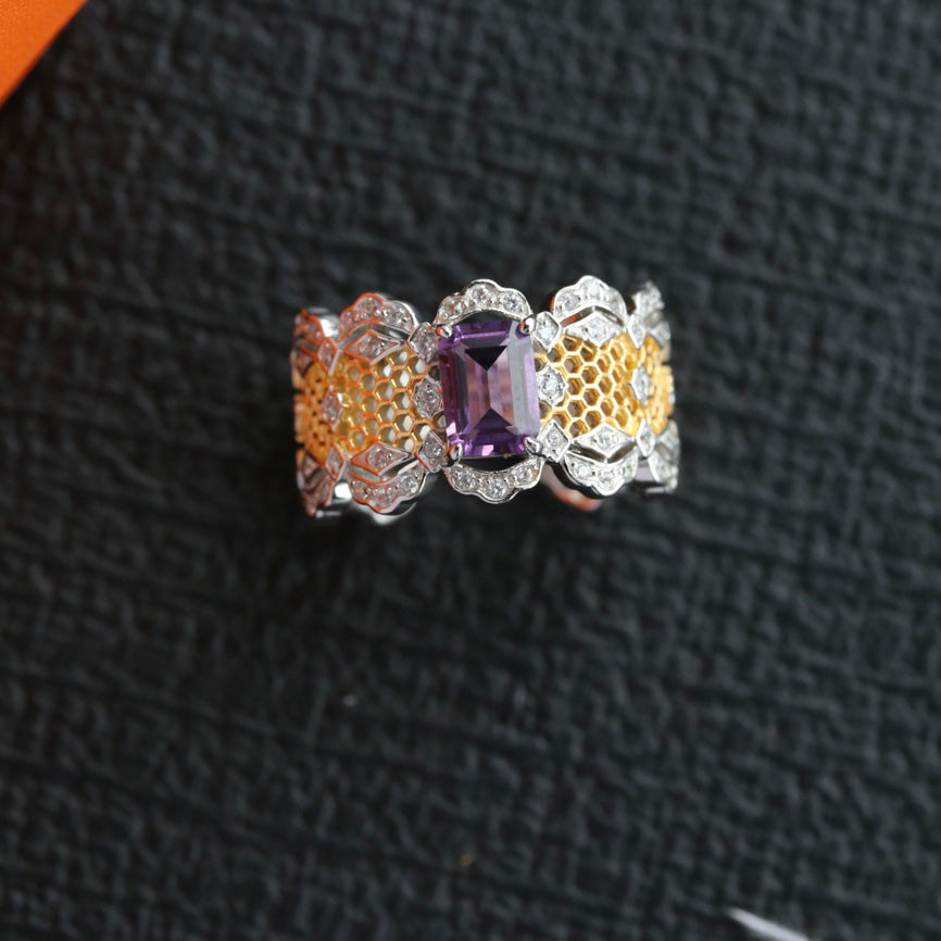 Spitzenring mit natürlichem Edelstein 6305