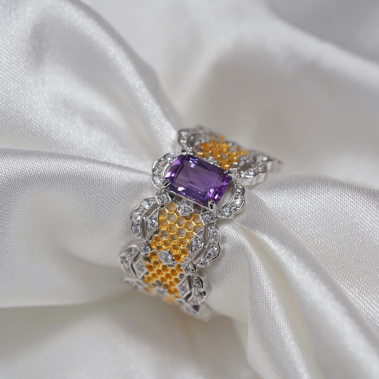 Spitzenring mit natürlichem Edelstein 6305