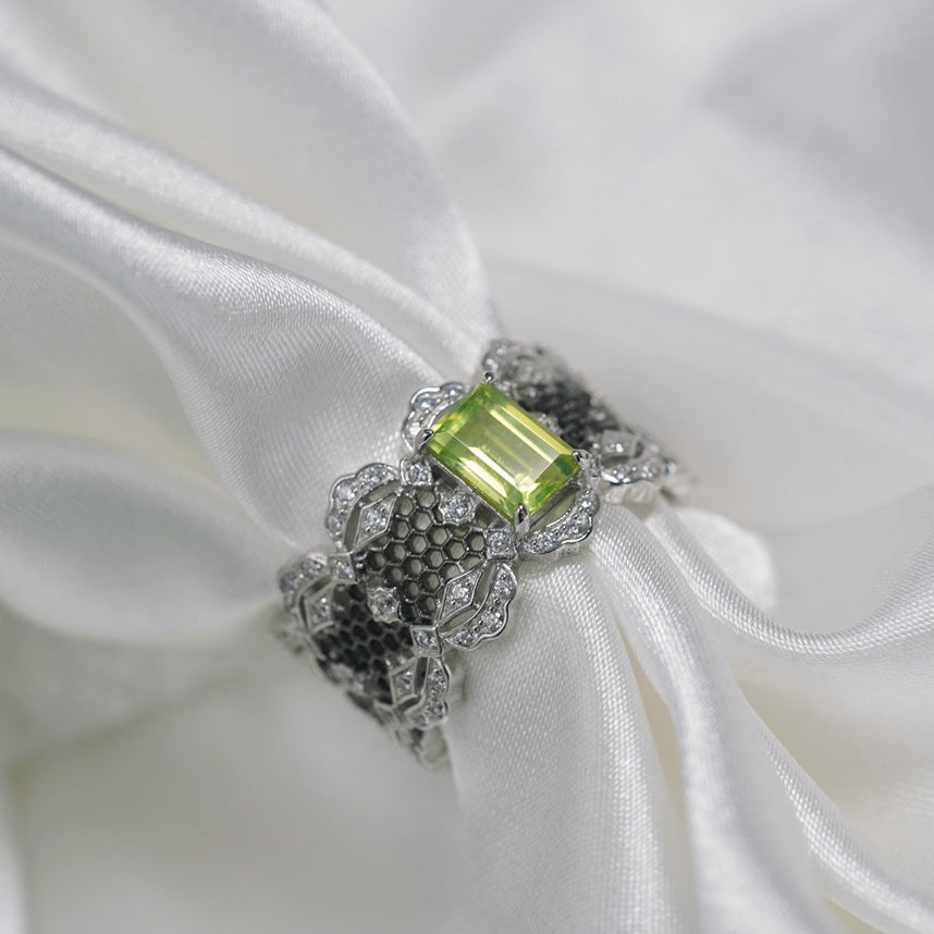 Spitzenring mit natürlichem Edelstein 6305