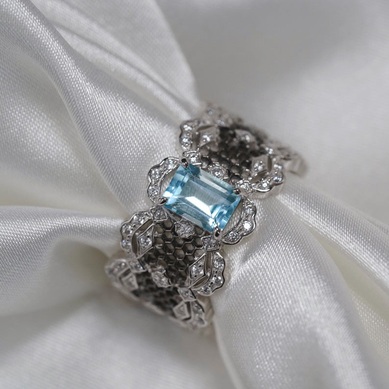 Spitzenring mit natürlichem Edelstein 6305