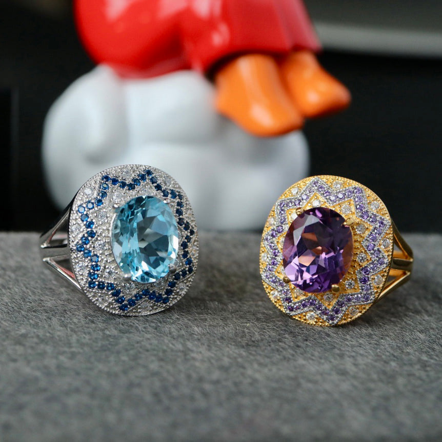 Blumenring mit Topas-Pavé 6359