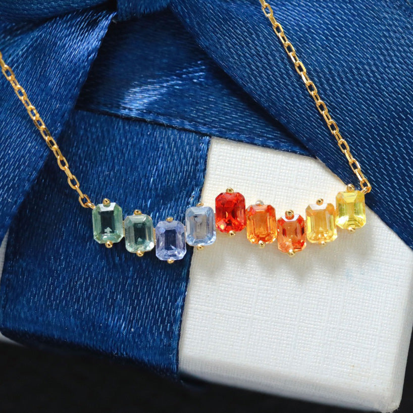 Natürliche Saphir-Regenbogenkette 6407