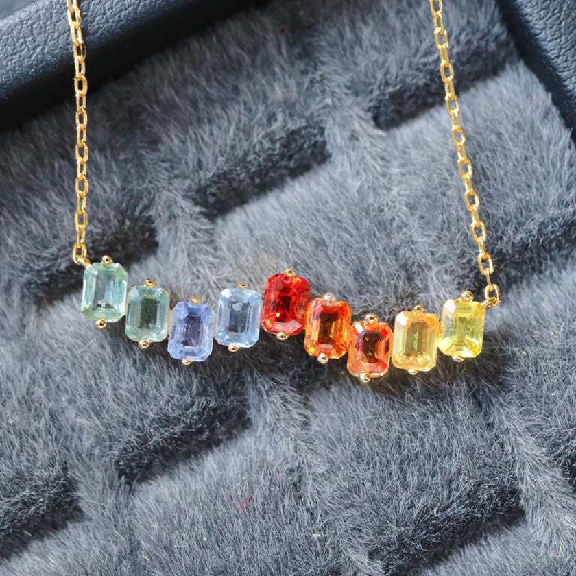 Natürliche Saphir-Regenbogenkette 6407