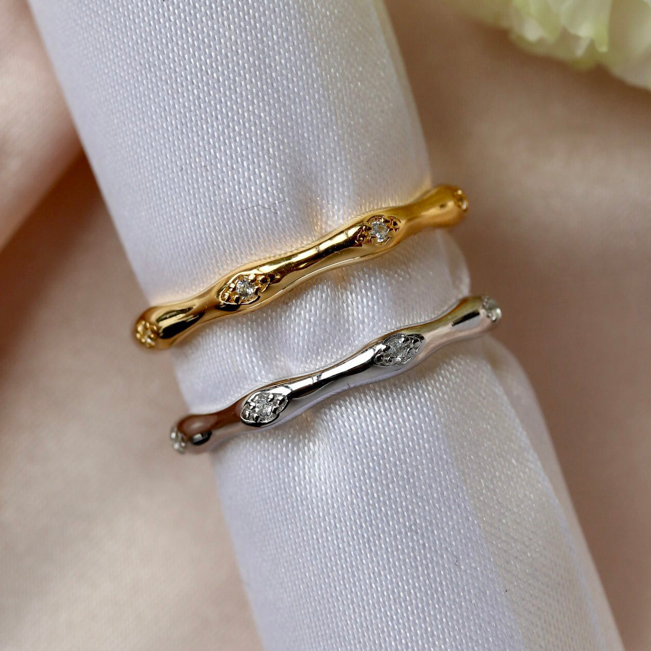 Hochglanzpolierter Bambusring 6423