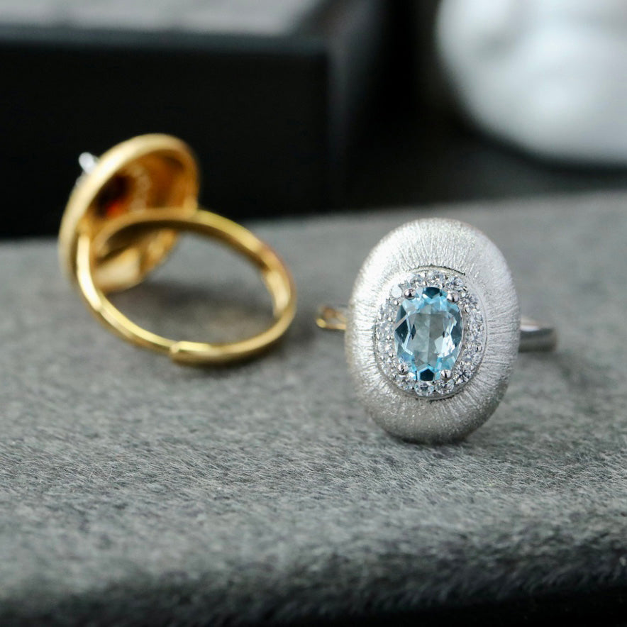 Ovaler Ring aus natürlichem Granat 6424