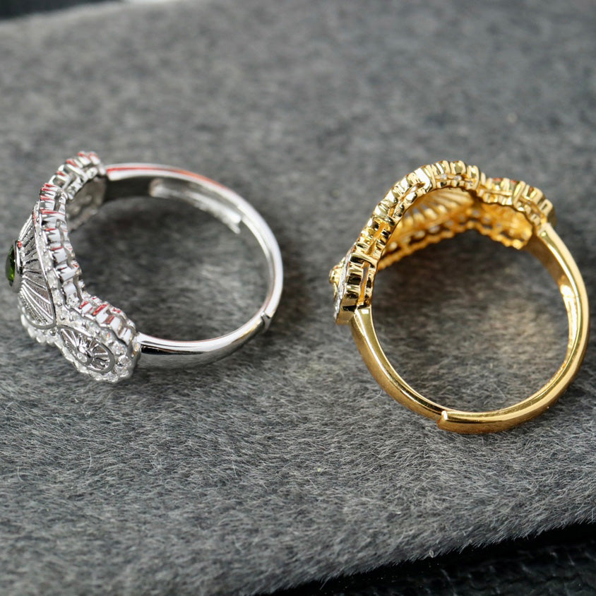 Natürlicher Granat-Blumenring 6433