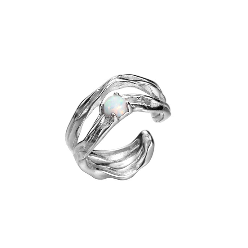 Opal Unregelmäßiger Ohrring E1134, 1 Stück