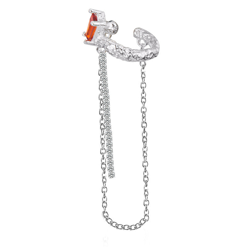 Kette CZ Unregelmäßiger Ohrring E1211, 1 Stück