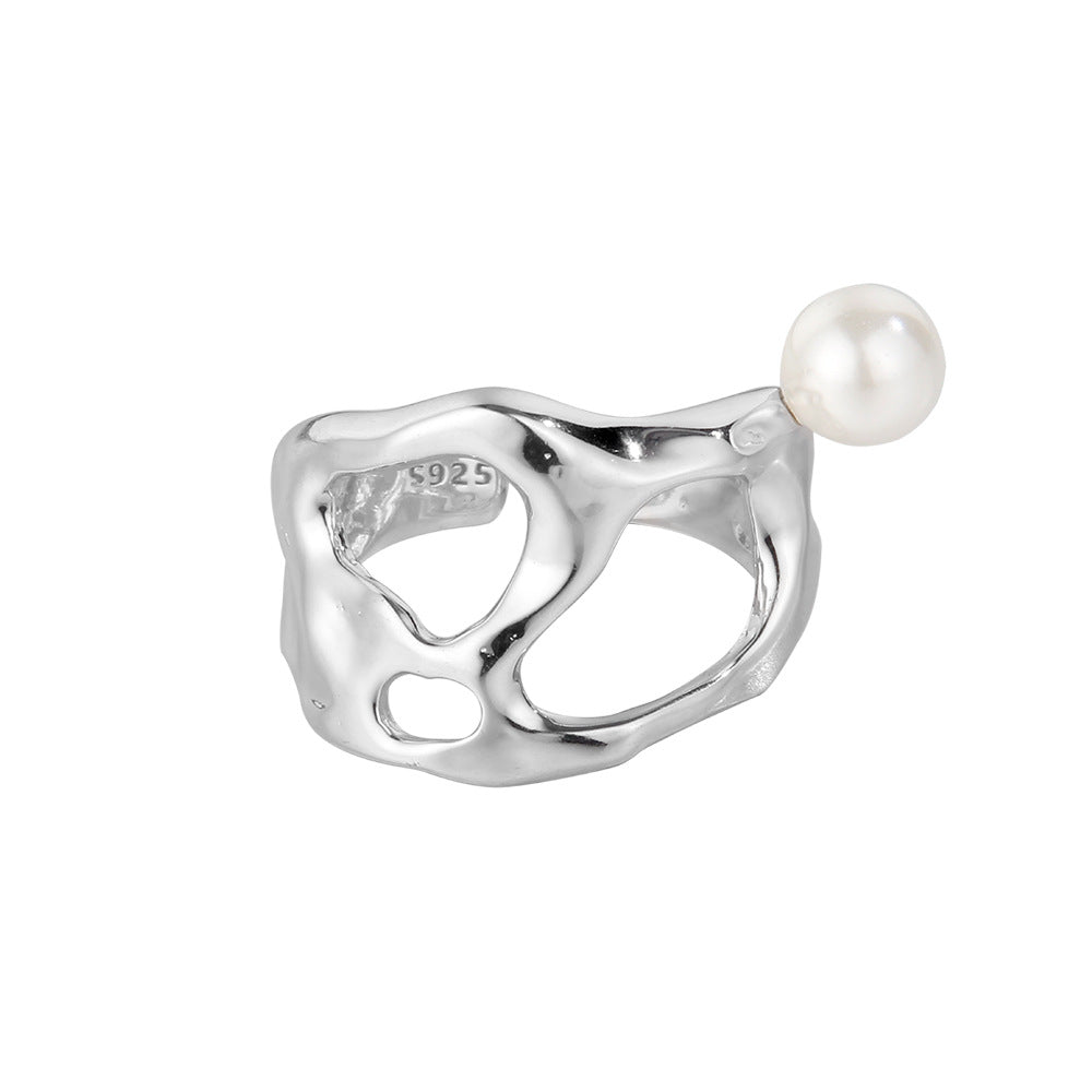 Impressionistischer Perlenring mit Cutout R1020