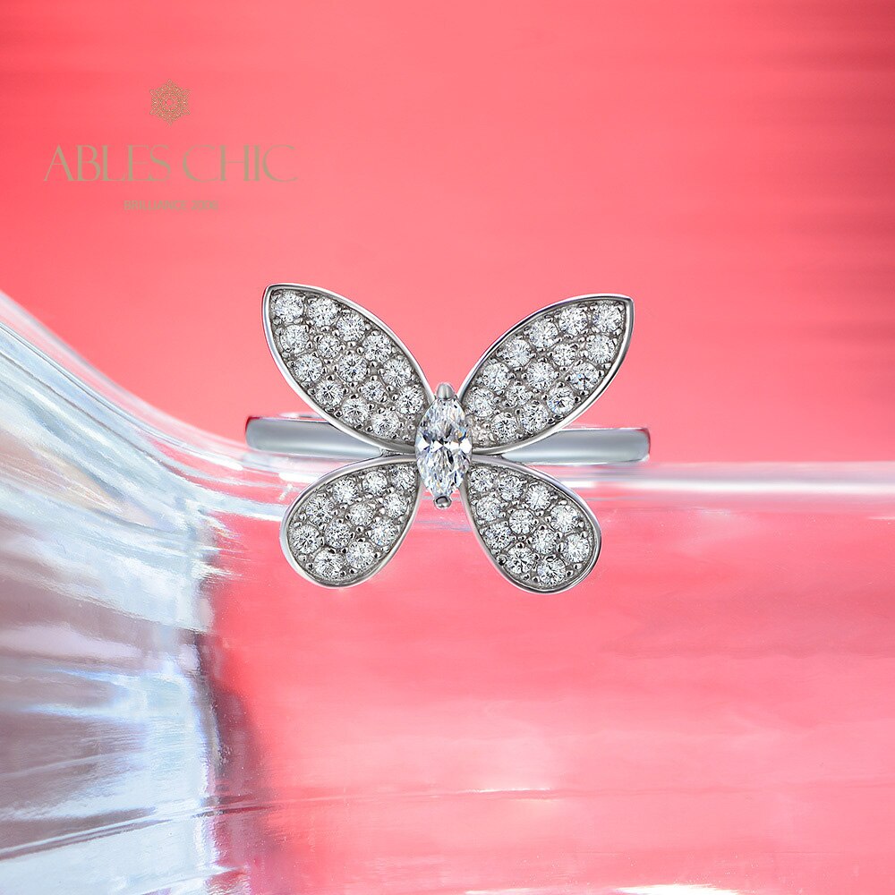 Cocktailring mit Schmetterlings-Pavé R1238